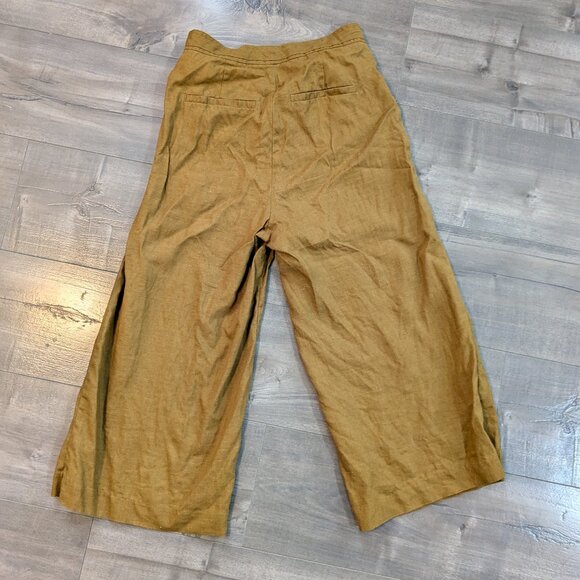 Contemporaine Brown Linen Pants with Tie Waist - Picture 10 of 10
